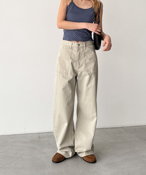 CANAL JEAN(キャナルジーン)の「El mar ウォッシングベイカーパンツ(その他パンツ・レディース・カーキ/ブラック/ベージュ・MEDIUM/SMALL)」の1枚目の写真