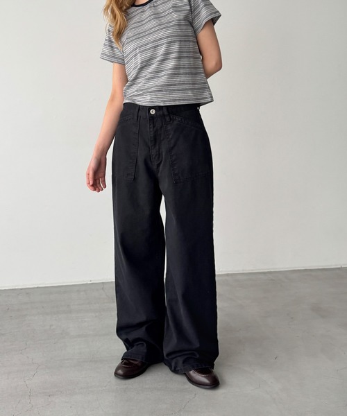 CANAL JEAN(キャナルジーン)の「El mar ウォッシングベイカーパンツ(その他パンツ・レディース・カーキ/ブラック/ベージュ・MEDIUM/SMALL)」の2枚目の写真