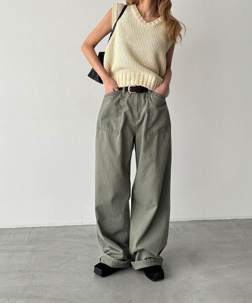 CANAL JEAN(キャナルジーン)の「El mar ウォッシングベイカーパンツ(その他パンツ・レディース・カーキ/ブラック/ベージュ・MEDIUM/SMALL)」の6枚目の写真