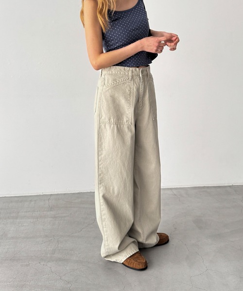CANAL JEAN(キャナルジーン)の「El mar ウォッシングベイカーパンツ(その他パンツ・レディース・カーキ/ブラック/ベージュ・MEDIUM/SMALL)」の7枚目の写真