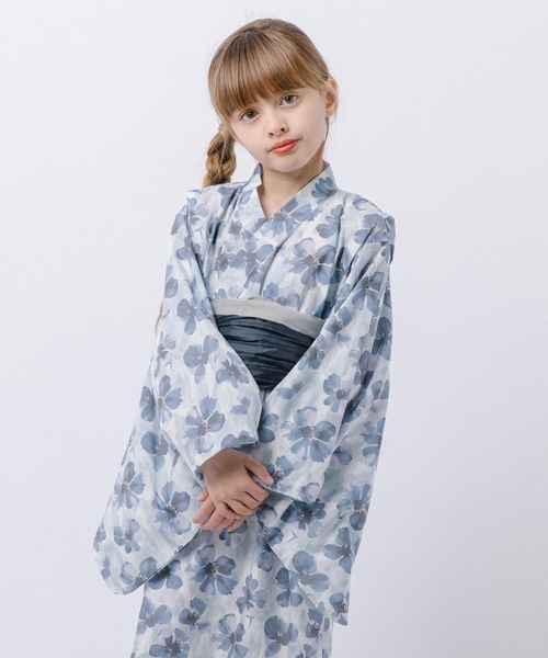 被るだけ簡単＆アレンジ自在】ニュアンスフラワーワンピ浴衣（翠華）+