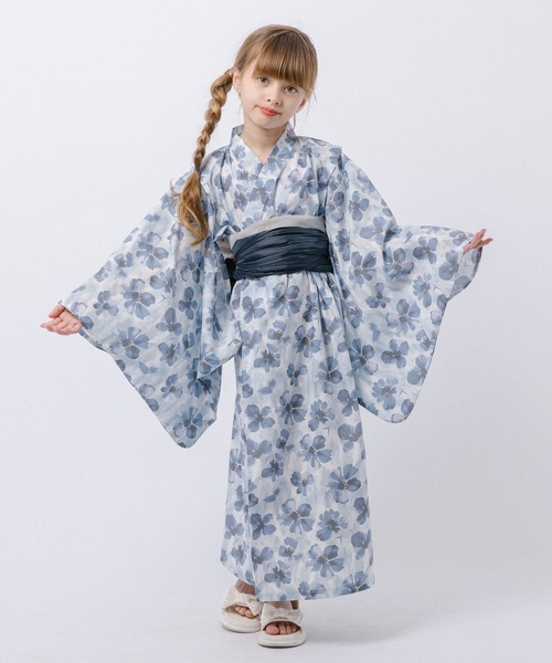 被るだけ簡単＆アレンジ自在】ニュアンスフラワーワンピ浴衣（翠華）+