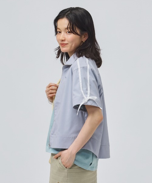 PUMA(プーマ)の「【PUMA×アルペン限定モデル】プーマ PUMA リネンミックスマテリアル SS JKT(シャツ/ブラウス・レディース・ピンク/ブルー/ブラック・S/M/L)」の16枚目の写真