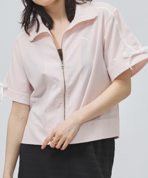 PUMA(プーマ)の「【PUMA×アルペン限定モデル】プーマ PUMA リネンミックスマテリアル SS JKT(シャツ/ブラウス・レディース・ピンク/ブルー/ブラック・S/M/L)」の8枚目の写真