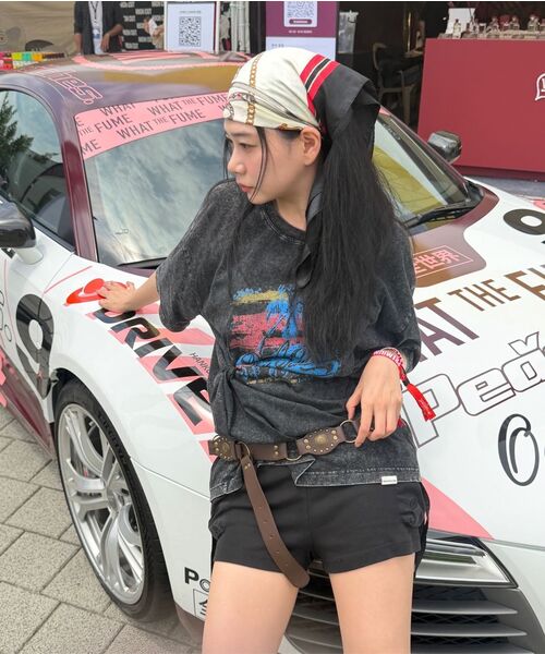 NAKED SURF CLUB（ネイキッドサーフクラブ）の「ヴィンテージパームツリーオーバーサイズTシャツ (チャコール)（Tシャツ/カットソー・レディース・その他・FREE）」の3枚目の写真