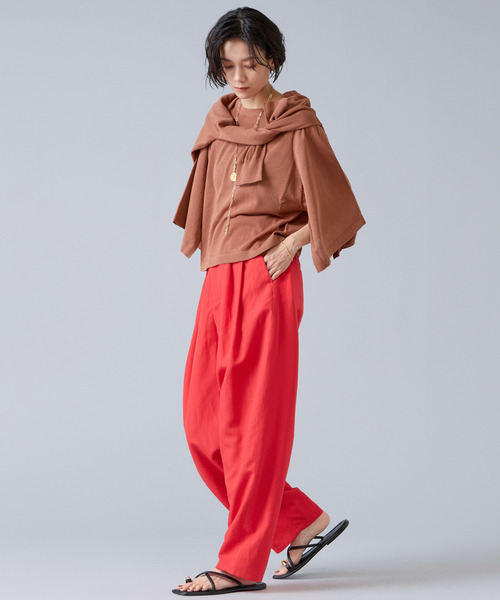 Liesse(リエス)の「リネンタンブラーカーブパンツ(その他パンツ・レディース・ブラック/ベージュ・3/2)」の6枚目の写真