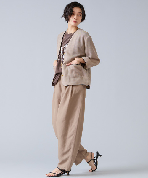 Liesse(リエス)の「リネンタンブラーカーブパンツ(その他パンツ・レディース・ブラック/ベージュ・3/2)」の10枚目の写真