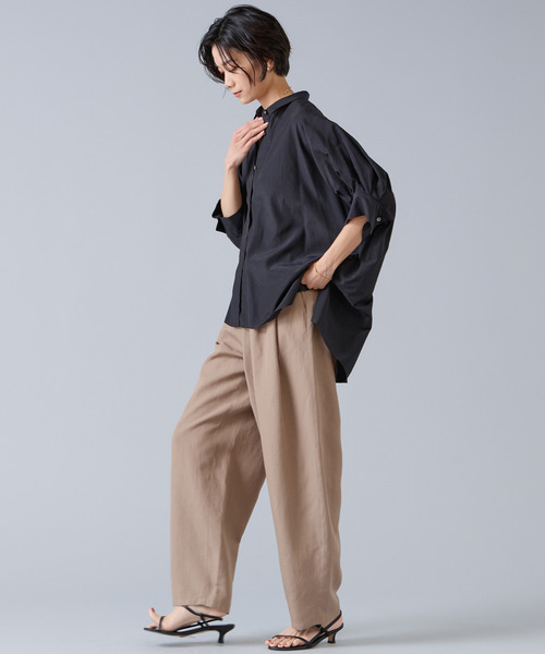 Liesse(リエス)の「リネンタンブラーカーブパンツ(その他パンツ・レディース・ブラック/ベージュ・3/2)」の16枚目の写真