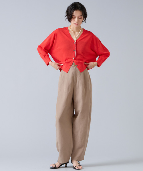 Liesse(リエス)の「リネンタンブラーカーブパンツ(その他パンツ・レディース・ブラック/ベージュ・3/2)」の18枚目の写真