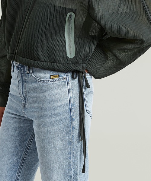 G-STAR(ジースター)の「Meshy Binding Jacket/メッシュオーバーサイズクロップドジップアップブルゾン(ブルゾン・レディース・グレー/ホワイト・X-SMALL/SMALL/MEDIUM)」の4枚目の写真