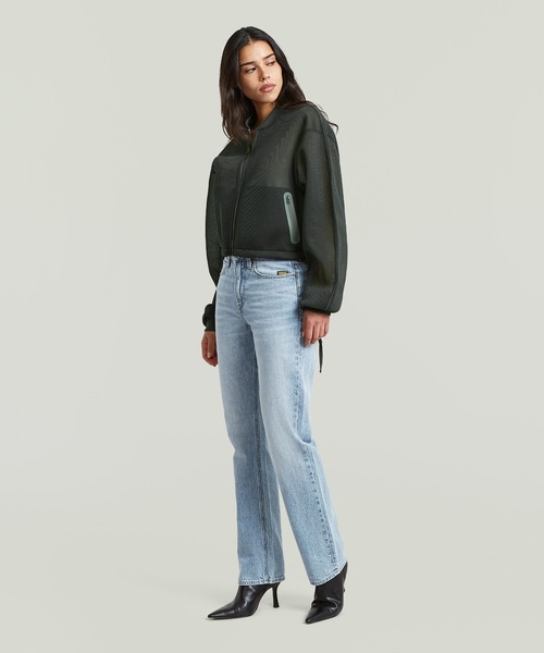 G-STAR(ジースター)の「Meshy Binding Jacket/メッシュオーバーサイズクロップドジップアップブルゾン(ブルゾン・レディース・グレー/ホワイト・X-SMALL/SMALL/MEDIUM)」の7枚目の写真