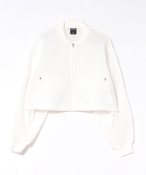 G-STAR(ジースター)の「Meshy Binding Jacket/メッシュオーバーサイズクロップドジップアップブルゾン(ブルゾン・レディース・グレー/ホワイト・X-SMALL/SMALL/MEDIUM)」の9枚目の写真