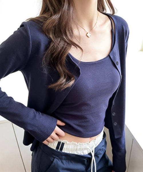 ReRe(リリ)の「シンプルデザインカーディガン(カーディガン/ボレロ・レディース・ブラック/ベージュ/ネイビー/ホワイト・MEDIUM/LARGE/X-LARGE)」の15枚目の写真