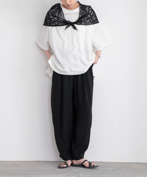 for/c（フォーシー）の「[低身長/高身長向けサイズ有]ダブルクロスドロストカーブパンツ【サスティナブル】（スラックス・レディース・ライトブラウン/アイボリー/ブラック・PM/M/L/LL/TM）」の19枚目の写真