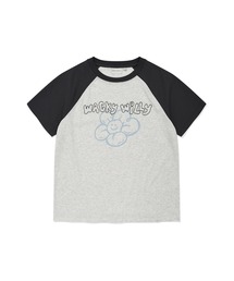WOMEN'S PRINTED RAGLAN SHORT SLEEVE T-SHIRT