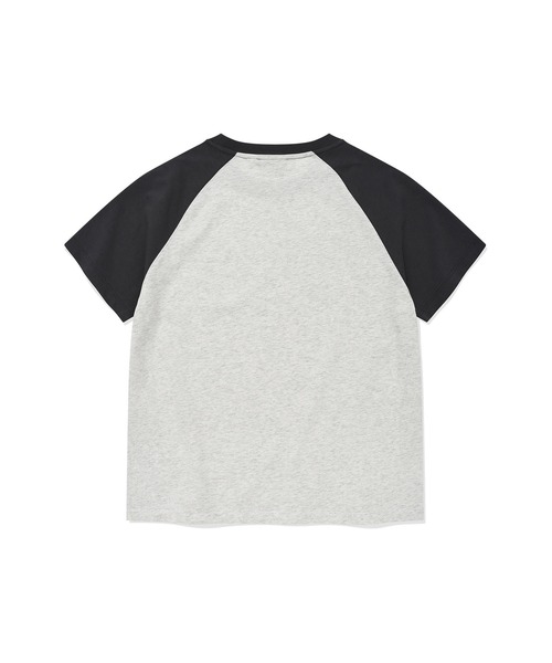 Wacky WiLLy(ワッキーウィリー)の「WOMEN'S PRINTED RAGLAN SHORT SLEEVE T-SHIRT(Tシャツ/カットソー・レディース・ダークネイビー/オートミール・SMALL/MEDIUM)」の4枚目の写真