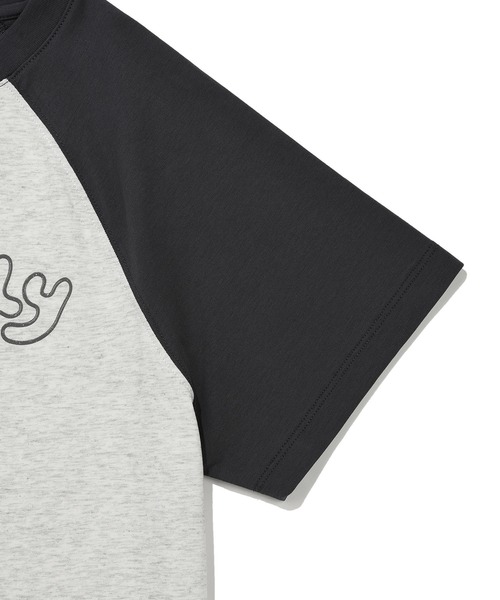 Wacky WiLLy(ワッキーウィリー)の「WOMEN'S PRINTED RAGLAN SHORT SLEEVE T-SHIRT(Tシャツ/カットソー・レディース・ダークネイビー/オートミール・SMALL/MEDIUM)」の7枚目の写真