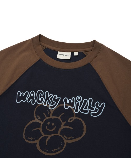 Wacky WiLLy(ワッキーウィリー)の「WOMEN'S PRINTED RAGLAN SHORT SLEEVE T-SHIRT(Tシャツ/カットソー・レディース・ダークネイビー/オートミール・SMALL/MEDIUM)」の11枚目の写真