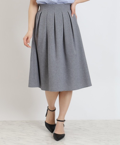 TRUDEA（トルディア）の「タックフレアスカート（スカート・レディース・ライトグレー/ベージュ/ネイビー・SMALL/MEDIUM/LARGE）」の4枚目の写真