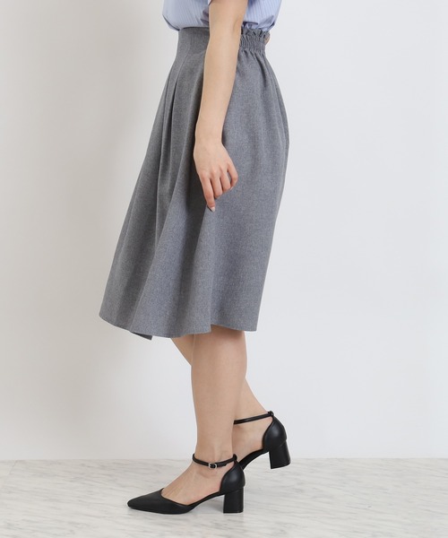 TRUDEA（トルディア）の「タックフレアスカート（スカート・レディース・ライトグレー/ベージュ/ネイビー・SMALL/MEDIUM/LARGE）」の5枚目の写真