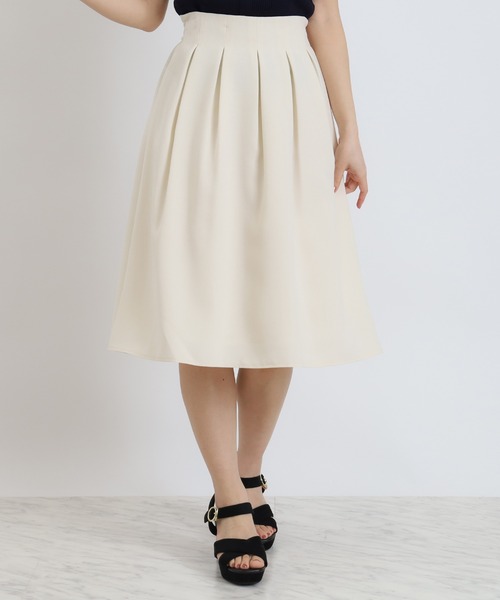TRUDEA（トルディア）の「タックフレアスカート（スカート・レディース・ライトグレー/ベージュ/ネイビー・SMALL/MEDIUM/LARGE）」の9枚目の写真
