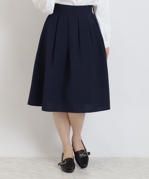 TRUDEA（トルディア）の「タックフレアスカート（スカート・レディース・ライトグレー/ベージュ/ネイビー・SMALL/MEDIUM/LARGE）」の15枚目の写真