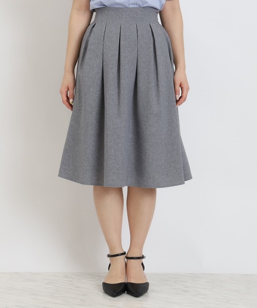 TRUDEA（トルディア）の「タックフレアスカート（スカート・レディース・ライトグレー/ベージュ/ネイビー・SMALL/MEDIUM/LARGE）」の20枚目の写真