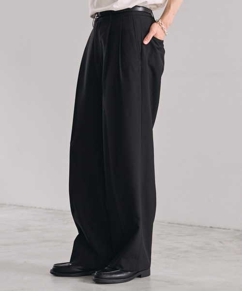 LUENNA（ルエナ）の「【LUENNA】Cool Touch Two-Tuck Slacks / クールタッチツータックスラックス（吸水速乾・UVカット・イージーケア）（スラックス・メンズ・ブラック/グレー・S/M/L）」の5枚目の写真