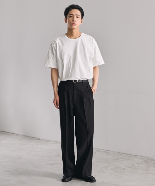 LUENNA（ルエナ）の「【LUENNA】Cool Touch Two-Tuck Slacks / クールタッチツータックスラックス（吸水速乾・UVカット・イージーケア）（スラックス・メンズ・ブラック/グレー・S/M/L）」の7枚目の写真