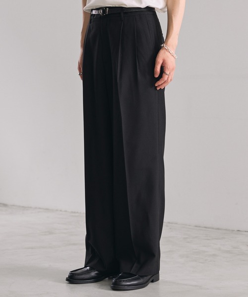 LUENNA（ルエナ）の「【LUENNA】Cool Touch Two-Tuck Slacks / クールタッチツータックスラックス（吸水速乾・UVカット・イージーケア）（スラックス・メンズ・ブラック/グレー・S/M/L）」の12枚目の写真