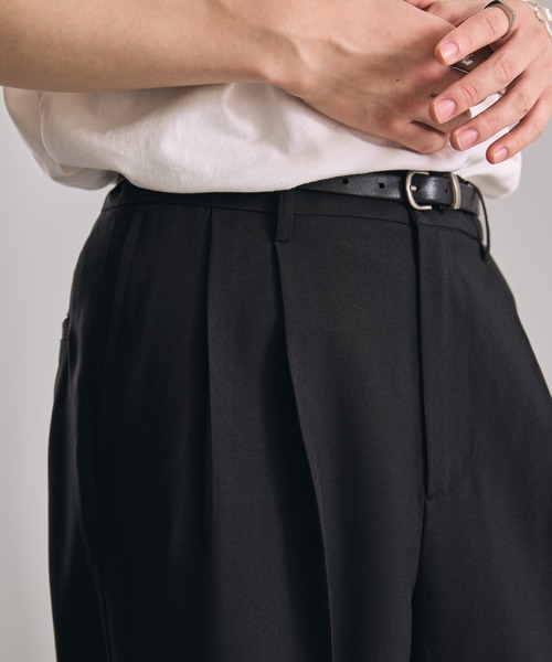 LUENNA（ルエナ）の「【LUENNA】Cool Touch Two-Tuck Slacks / クールタッチツータックスラックス（吸水速乾・UVカット・イージーケア）（スラックス・メンズ・ブラック/グレー・S/M/L）」の13枚目の写真