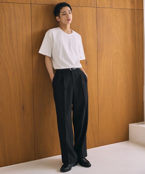 LUENNA（ルエナ）の「【LUENNA】Cool Touch Two-Tuck Slacks / クールタッチツータックスラックス（吸水速乾・UVカット・イージーケア）（スラックス・メンズ・ブラック/グレー・S/M/L）」の21枚目の写真