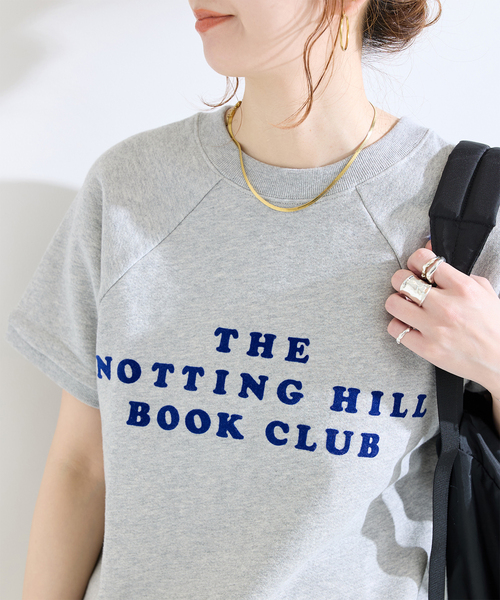 B.C STOCK(ベーセーストック)の「BOOK CLUB / ブッククラブ 別注 コットン裏毛S/Sラグランスウェット(スウェット・レディース・チャコールグレー/ホワイト/ブラック・FREE)」の2枚目の写真