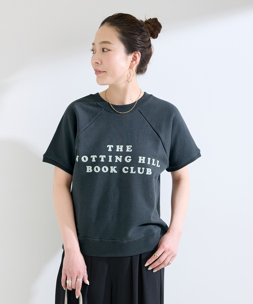 B.C STOCK(ベーセーストック)の「BOOK CLUB / ブッククラブ 別注 コットン裏毛S/Sラグランスウェット(スウェット・レディース・チャコールグレー/ホワイト/ブラック・FREE)」の7枚目の写真