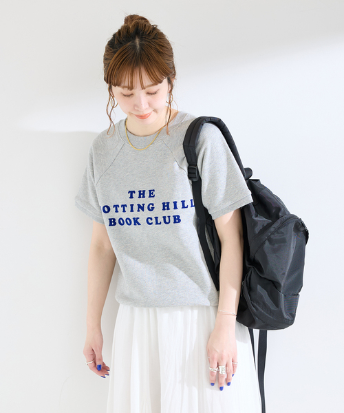 B.C STOCK(ベーセーストック)の「BOOK CLUB / ブッククラブ 別注 コットン裏毛S/Sラグランスウェット(スウェット・レディース・チャコールグレー/ホワイト/ブラック・FREE)」の13枚目の写真