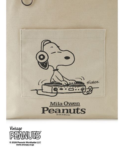 Mila Owen(ミラオーウェン)の「【PEANUTS RECORDS】キャンバストートバッグ(トートバッグ・レディース・チャコールグレー/ライトベージュ/レッド/モカ・F)」の8枚目の写真