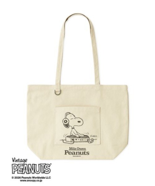 Mila Owen(ミラオーウェン)の「【PEANUTS RECORDS】キャンバストートバッグ(トートバッグ・レディース・チャコールグレー/ライトベージュ/レッド/モカ・F)」の11枚目の写真