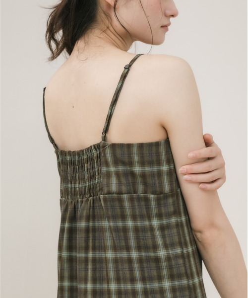 HEILIS(ヘイリス)の「チェックキャミワンピース / キャミワンピース チェックワンピース ロングワンピース Iラインワンピース ナローワンピース キャミワンピ ロング丈 スリットワンピース レイヤードワンピース チェック柄 春服 夏服 秋服 マタニティ ロング キャミワンピ ブラウン ネイビー ブルー カジュアル 大人カジュアル デイリー 韓国(ワンピース・レディース・ブルー/ブラウン・FREE)」の21枚目の写真
