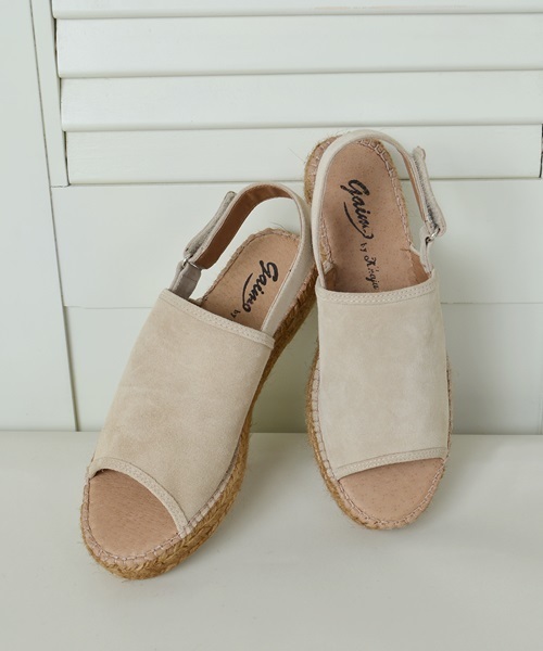 GAIMO（ガイモ）の「GAIMO: ベルトプラットフォーム□（サンダル・レディース・ブラック/ベージュ・38/37/36）」の2枚目の写真