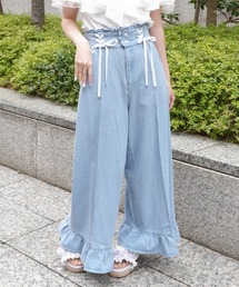 axes femme POETIQUE | ハイウエストワイドデニムPT(その他パンツ)