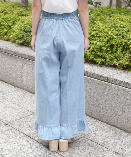 axes femme POETIQUE(アクシーズファムポエティック)の「ハイウエストワイドデニムPT(その他パンツ・レディース・インディゴブルー/ワンウォッシュ・MEDIUM)」の9枚目の写真