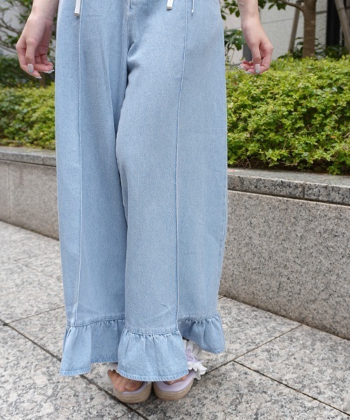 axes femme POETIQUE(アクシーズファムポエティック)の「ハイウエストワイドデニムPT(その他パンツ・レディース・インディゴブルー/ワンウォッシュ・MEDIUM)」の11枚目の写真