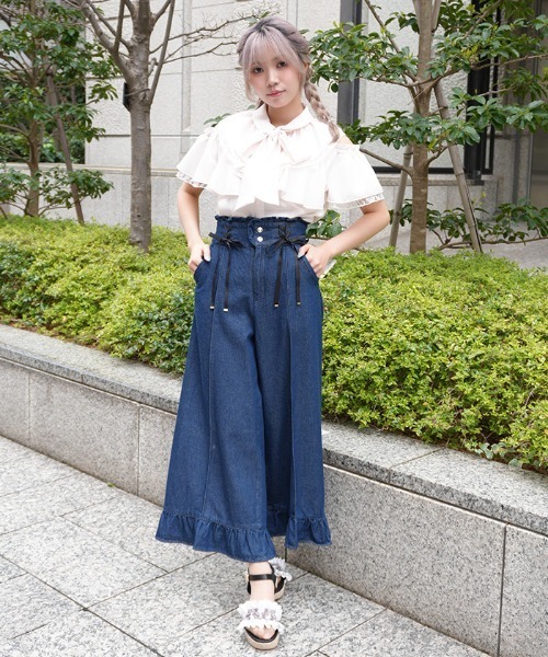 axes femme POETIQUE(アクシーズファムポエティック)の「ハイウエストワイドデニムPT(その他パンツ・レディース・インディゴブルー/ワンウォッシュ・MEDIUM)」の13枚目の写真