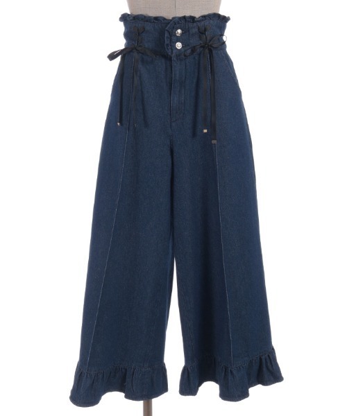 axes femme POETIQUE(アクシーズファムポエティック)の「ハイウエストワイドデニムPT(その他パンツ・レディース・インディゴブルー/ワンウォッシュ・MEDIUM)」の14枚目の写真