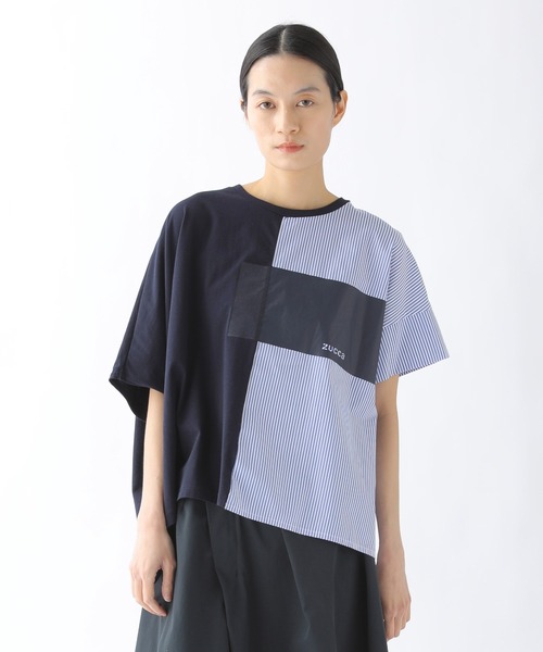 ZUCCa(ズッカ)の「スクエアロゴジャージィー(Tシャツ/カットソー・レディース・ネイビー/ライトグレー/ホワイト/ブラック・M size)」の7枚目の写真