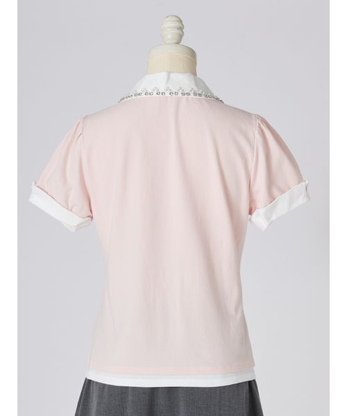 SNIDEL（スナイデル）の「【ZOZOTOWN / USAGI ONLINE限定】レイヤードビジューポロカットソー（ポロシャツ・レディース・ネイビー/ブラック/その他・F）」の8枚目の写真