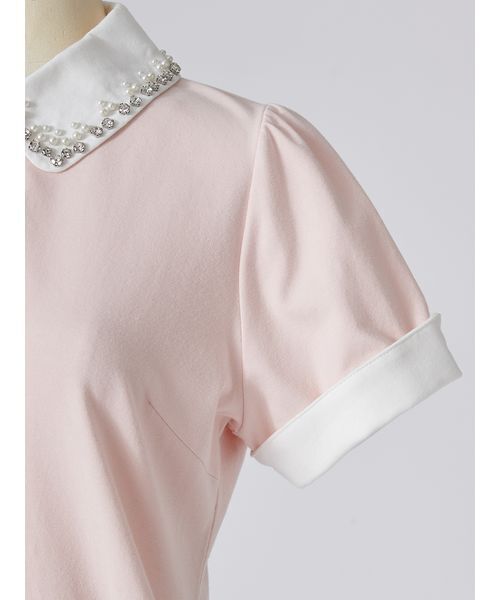 SNIDEL（スナイデル）の「【ZOZOTOWN / USAGI ONLINE限定】レイヤードビジューポロカットソー（ポロシャツ・レディース・ネイビー/ブラック/その他・F）」の12枚目の写真