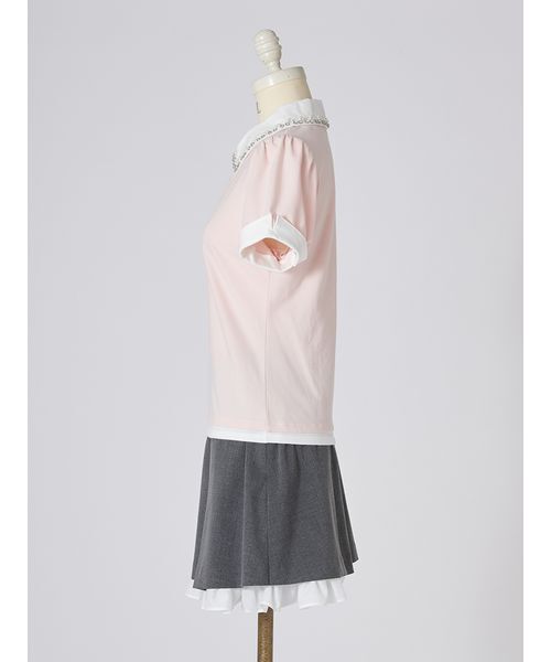 SNIDEL（スナイデル）の「【ZOZOTOWN / USAGI ONLINE限定】レイヤードビジューポロカットソー（ポロシャツ・レディース・ネイビー/ブラック/その他・F）」の15枚目の写真
