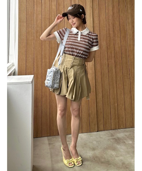 SNIDEL（スナイデル）の「【ZOZOTOWN / USAGI ONLINE限定】レイヤードビジューポロカットソー（ポロシャツ・レディース・ネイビー/ブラック/その他・F）」の20枚目の写真