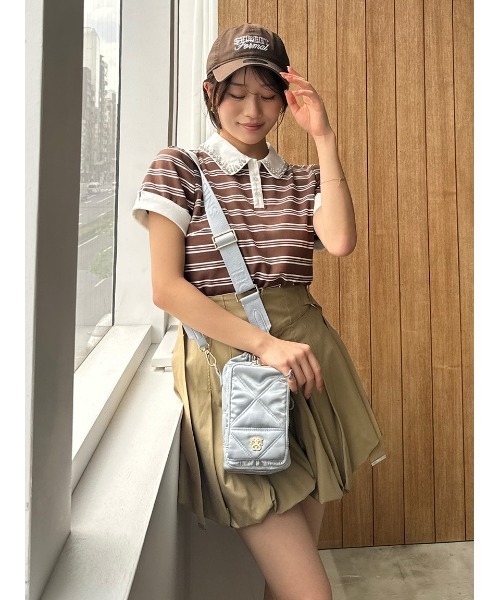 SNIDEL（スナイデル）の「【ZOZOTOWN / USAGI ONLINE限定】レイヤードビジューポロカットソー（ポロシャツ・レディース・ネイビー/ブラック/その他・F）」の21枚目の写真